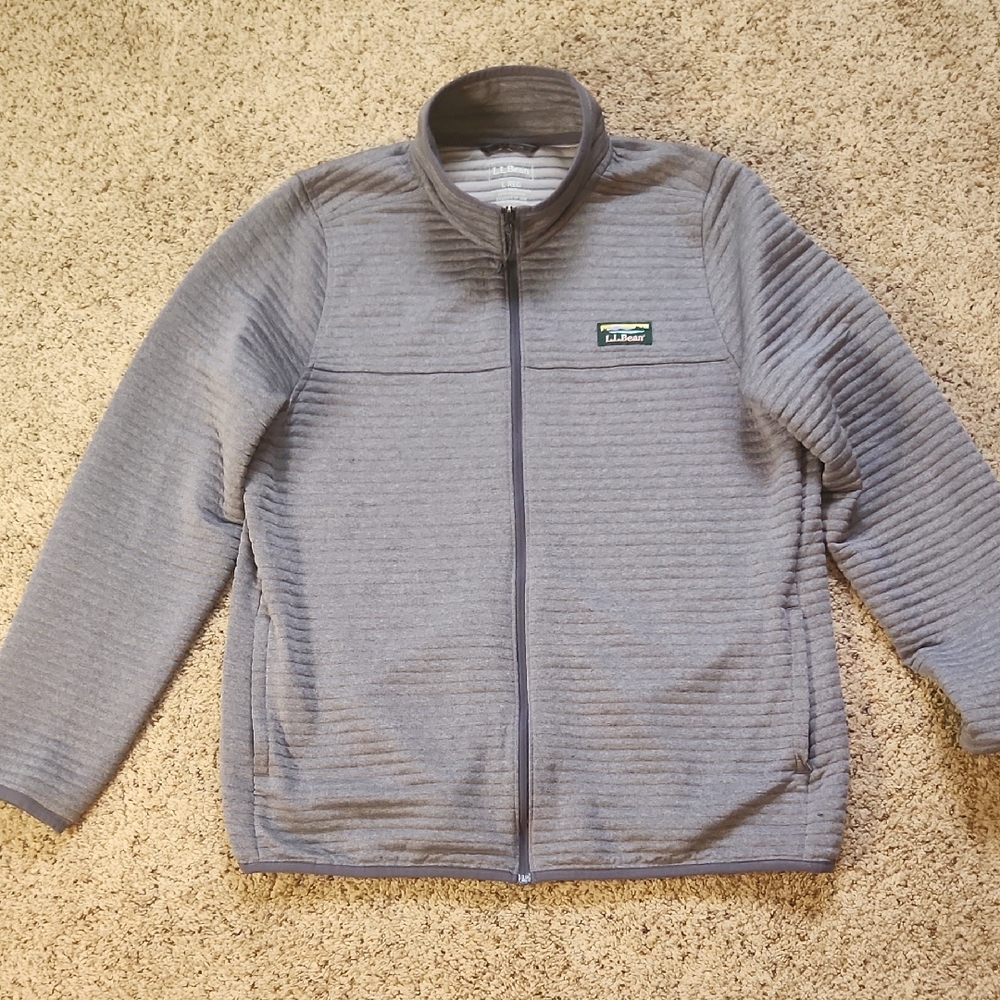 L.L. Bean Gray Striped Women's Jacket